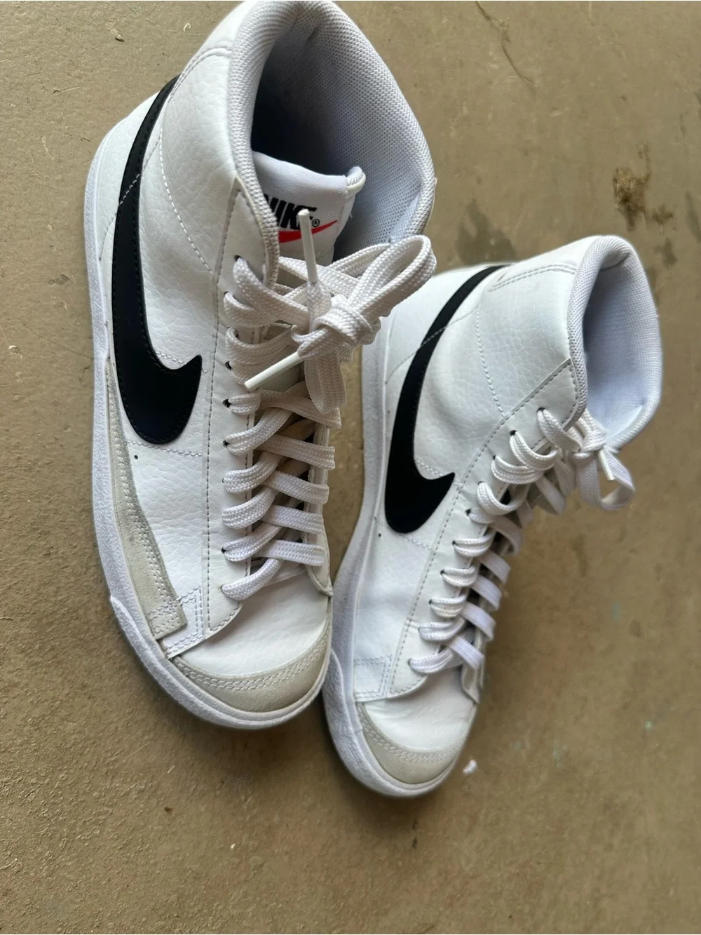 Nike White & Black High-Top Kids Sneakers